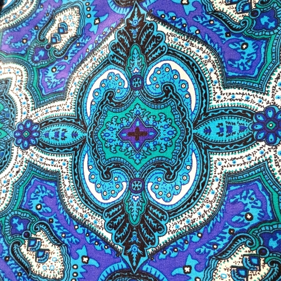 Talbots Petites Blue White and Purple Pattern Skirt Size 10p - Picture 4 of 8